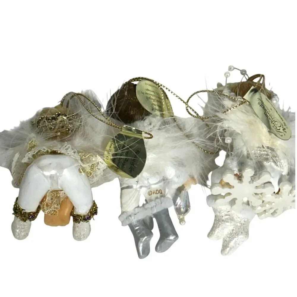 Ashton Drake Heirloom 'Blessing of' Vintage Snow Angel Ornaments-Set of 3 - Picture 6 of 9